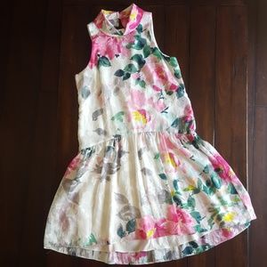 High Neck Floral Dress